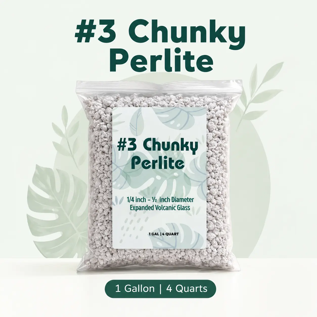 #3 Chunky Perlite for Plants | Large Perlite Soil Amendment for Potting Mix, Drainage, Aeration, Aroids, Cactus, Succulents & Tropical Houseplants