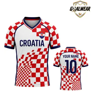 GOALWEAR - Personalized Croatia 2026 Soccer Jersey, Custom Name Number Football Jersey,V-Neck Croatia Flag Game Day Shirt,Croatia Fan Jersey, Great Gift for Players and Fans, Soccer Lover Outfit Idea