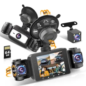 4 Channel Dash Cam 360 Degree Front and Rear Inside Left Right,2.4 Inch 1080P Dash Camera for Cars Car Camera with IR Night Vision,Loop Recording,G-Sensor,Parking Assistance,24H Parking Monitor