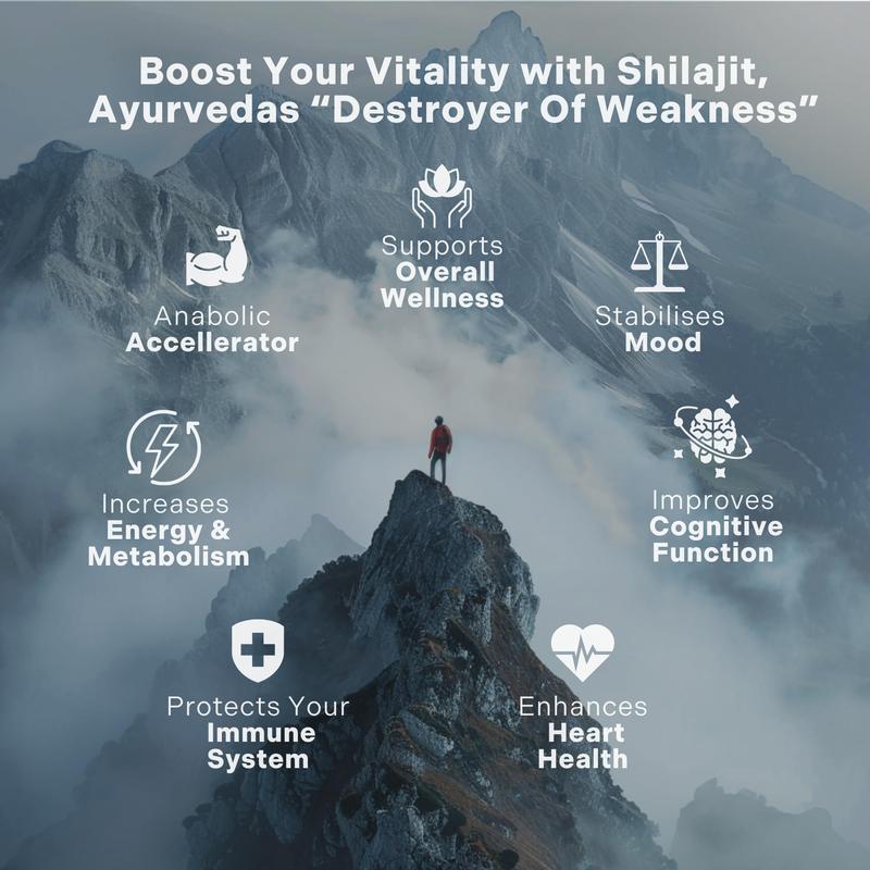 Pure Himalayan Organic Shilajit Resin Supplement - 500mg Max Potency, 85+ Trace Minerals, Humic & Fulvic Acid, Shilajit for Men & Women, Immune Support, Energy & Mental Clarity, 4 Month Supply, 60g