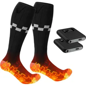 Electric Heated Socks, Rechargeable and Washable Electric Heated Socks for Men and Women, Battery Life Up to 8 Hours, 4 Heating Levels, Suitable for Winter Outdoor Work, Skiing, Hunting, Camping, Hiking, Fishing, and Cycling