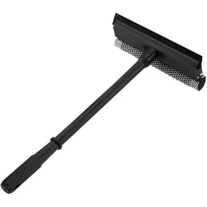 15.9" 2-in-1 Window Squeegee with Long Stainless Steel Handle – Car & Home Glass Cleaner