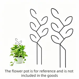 2-Pack Metal Plant Support Rack for Outdoor & Indoor Potted Plants 11.8" Small Garden Trellis for Climbing Vines Decorative Flower Support to Promote Upward Growth Functional Wire Plant Holder Set