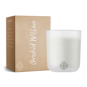 Clove & Hill Orchid Willow Scented Candle - Premium Coconut Soy Wax, Triple Wick
