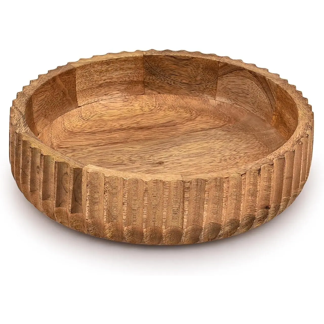 Fruit Bowls Wooden Fruit Bowl or Candy Bowl, Elevate Your Space With A Unique Bowl Centerpiece (10" X 10" X 2.5")