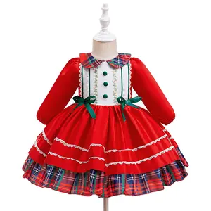 Long Sleeve  Baby Girls Clothes 110 Kids Red Christmas Dress Santa Claus Ball Gown Child Cosplay Costume Fancy Carnival Toddle Princess Frock 6M-3Y