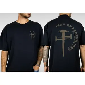 Iron Sharpens Iron Christian Gym Shirt Gym Pump Christian Clothes Proverbs Bible Verse Shirt Christian Streetwear Jesus Christian Man Shirt