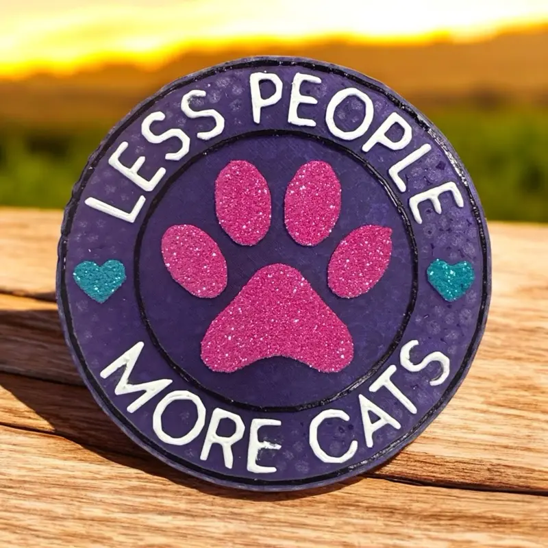 Less People More Cats Car Freshie Air Freshener – Funny Cat Lover Paw Print Car Scent