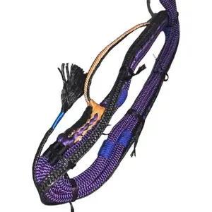 EPT Purple & Black Pro 9/7 LH 3/4 x 3/4 - EPT Bull Ropes - Rodeo Rider 16' - High Quality Custom Handmade A++Craftsmanship - American Style Rope Design