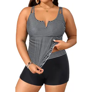 Daci Women's Plus Size Tankini Swimsuit - Two Piece Bathing Suit with Shorts Tummy Control Swimwear with V-Wire 2026  SwimWeek  summervibes