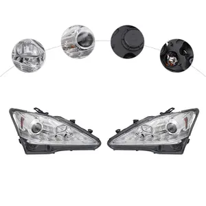 CNCEST LED & Strip Projector Headlights for 2006-2013 Lexus IS250 IS350 Left & Right Side Lamps No Warranty OEM 81130-53270 81130-53400 81170-53270