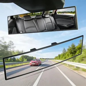 Universal 11.81 inch panoramic wide-angle anti glare rearview mirror suitable for cars, SUVs, trucks, reversible passengers, high-quality glass anti fall design, easy to install rearview mirror