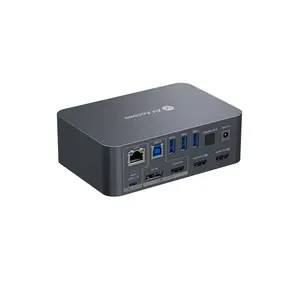AV Access 4KSW21-DK Dual Monitor KVM Switch Docking Station for Laptop & Desktop, 12-in-1, EDID & Full-Featured USB-C, 60W Charging & 1Gb Ethernet for Laptop