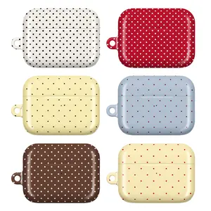 Minimal Polka Dot AirPods Case – Cute Dotted Pattern Aesthetic Protective Cover, Vintage Style Colorful Design for AirPods 1 2 3 4 & AirPods Pro 1 / Pro 2 / Pro 3, Simple Cute Gift