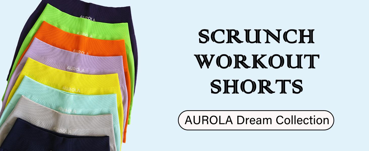 AUROLA Dream Scrunch Workout Shorts for Women, Seamless Soft High Waisted Gym Shorts, Smooth Stretch Yoga Active Shorts, Booty Lifting Running Fitness Biker Shorts for Women Compression Squat-Proof