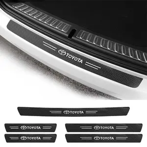 1/4/5/8/9PCS Carbon Fibre Leather Threshold Protection Strip Universal Anti-scratch and Anti-collision Door Decorative Strip Sticker For Toyota Corolla C-hr Rav4 86 Avensis T25 Auris Land Cruiser Yaris Hilux Prius Camry
