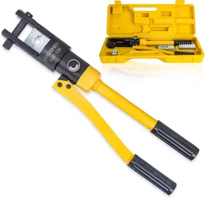 12 Ton Hydraulic Crimping Tool 8 AWG to 250MCM, Battery Cable Lug Crimper With 8 dies,Easy to Operate Hydraulic Wire Crimping Tool Kit for Wire Rope