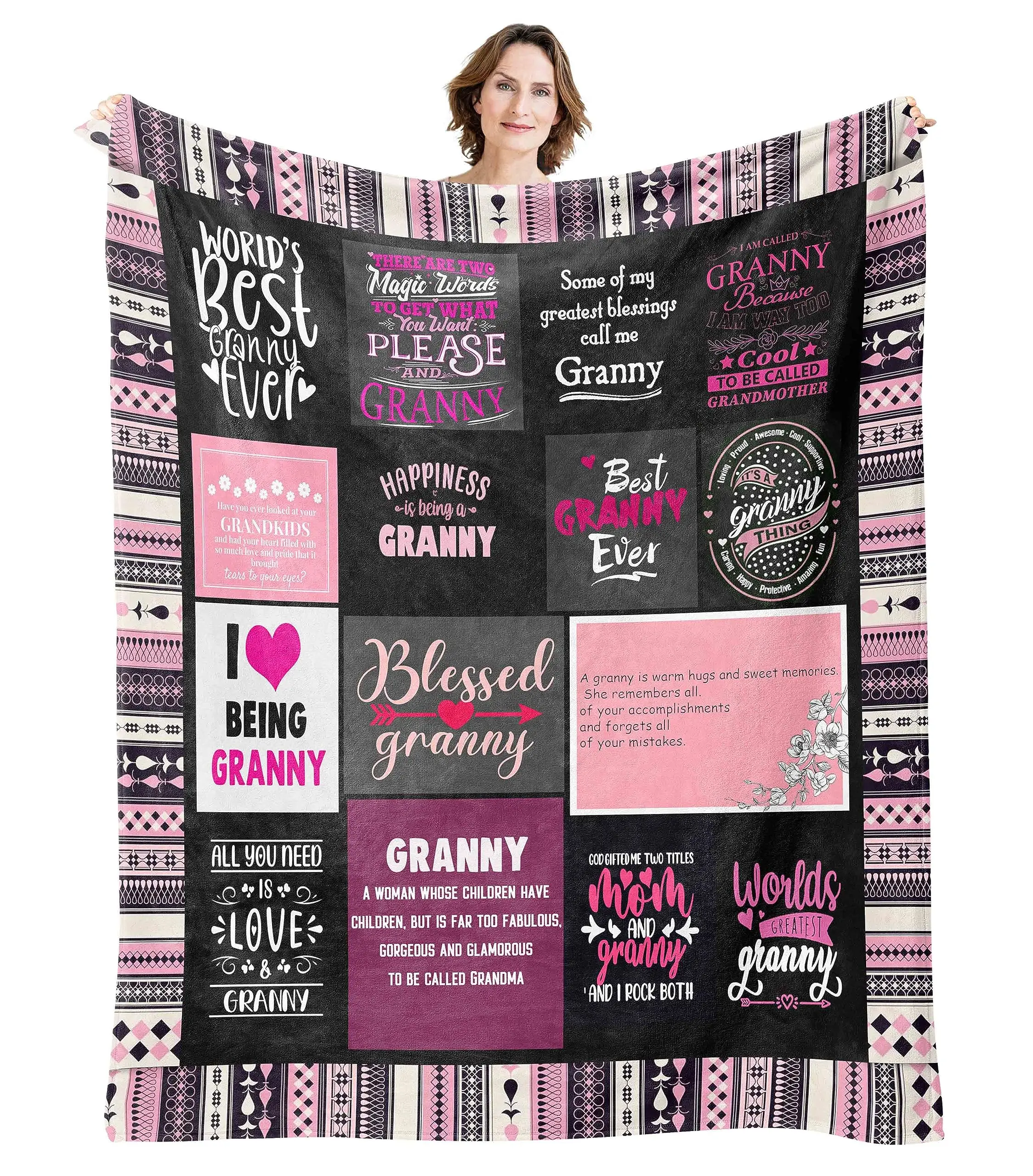Best granny Blanket gifts for grandma from grandchildren Throw Blanket Mothers Day Birthday for granny 50” × 60”