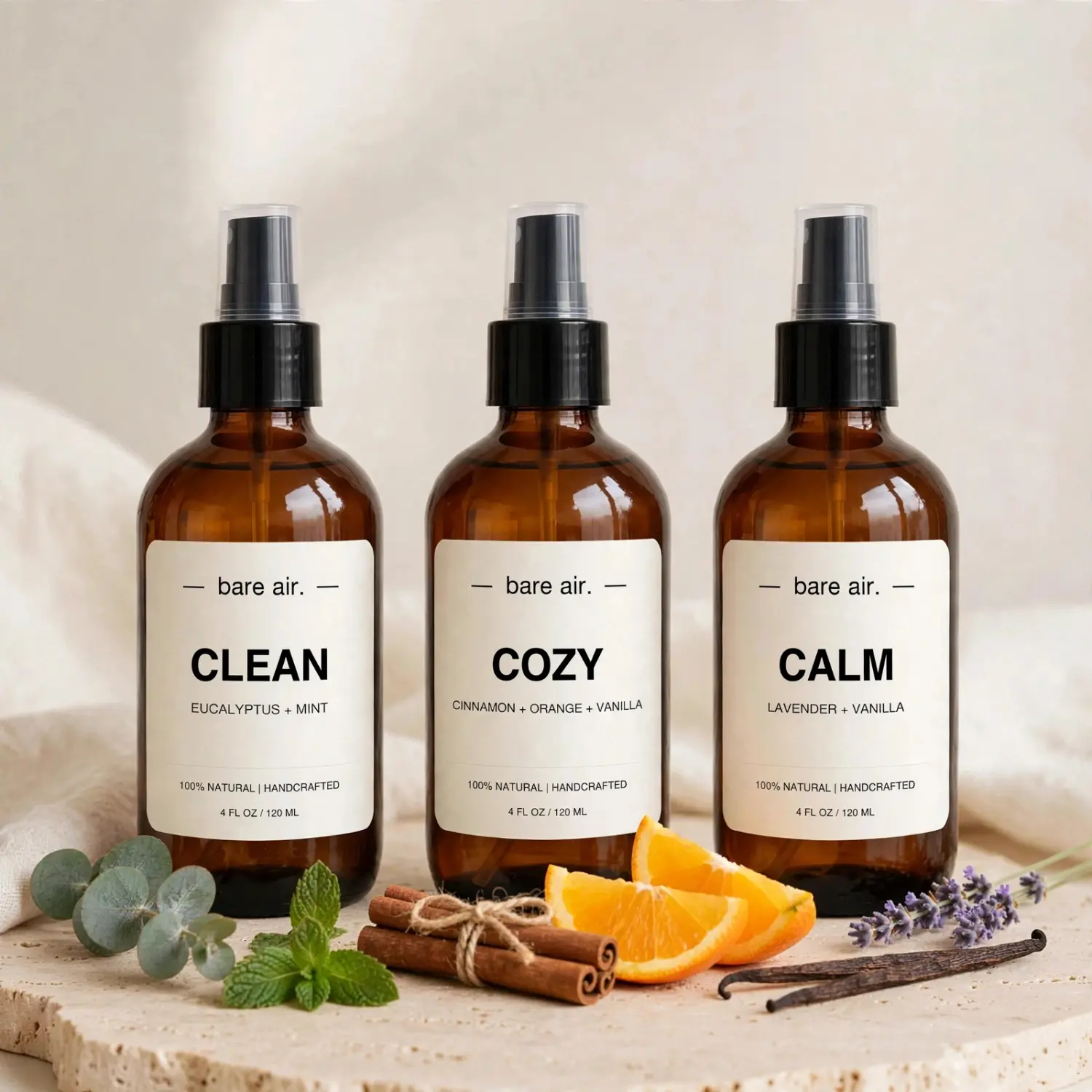 Natural Room & Linen Spray - Plant-Based Essential Oil - Long-Lasting