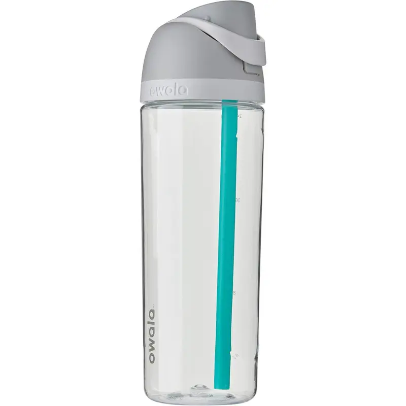 Owala FreeSip Tritan Water Bottle with Locking Push-Button Lid, 25 Oz, BPA-Free, Shy Marshmallow, Easy-Clean Straw, Travel-Friendly, Dishwasher Safe