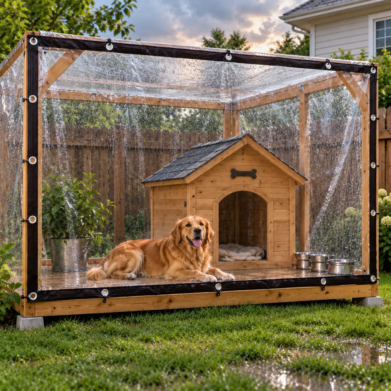 Clear Tarp with Grommets, Waterproof Transparent Tarpaulin, Clear Plastic Outdoor Rain Cover for Patio Enclosure, Porch, Pergola, Greenhouse, Chicken Coop, Chicken Run, Garden & Plants, Windproof Winter Cover