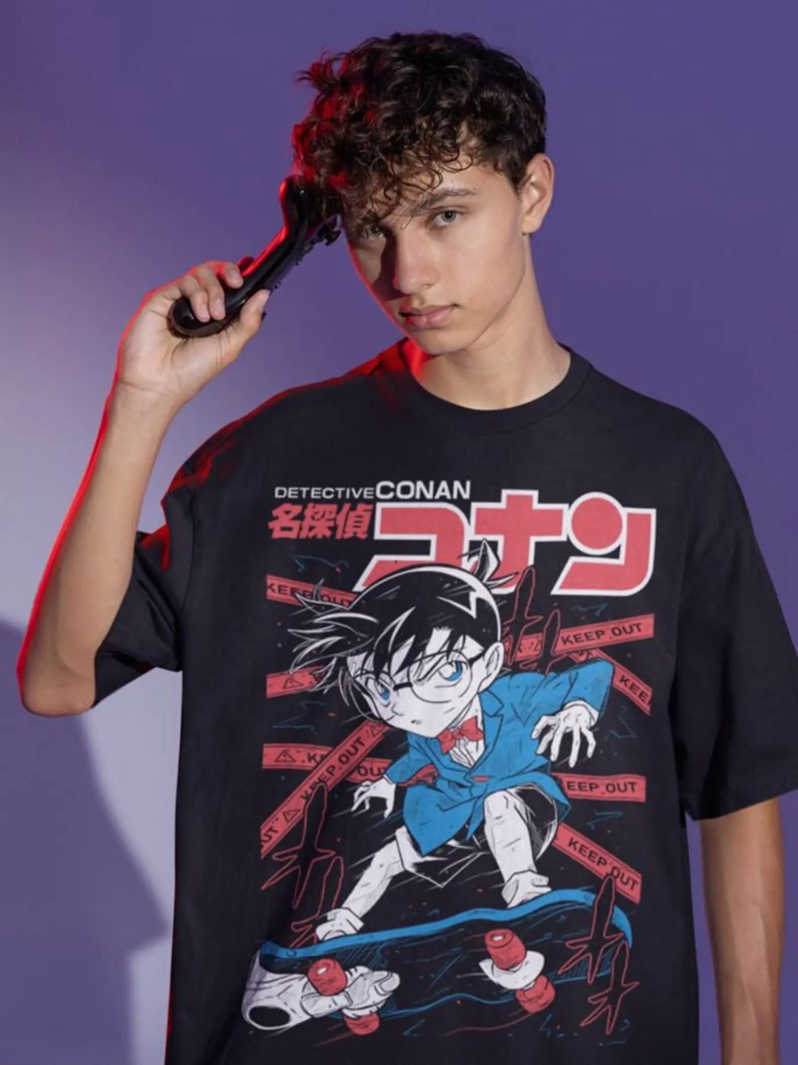 Detective Conan Edogawa Anime Graphic Tee Gildan Heavyweight Cotton Retro Harajuku Streetwear Skateboard T-Shirt Casual Unisex Aesthetic Oversized Otaku Gift Shirt