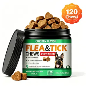 Dog Chewables - 120 tablets per pack, chicken flavor, coconut oil and flaxseed base. Gentle daily chewables suitable for dogs of all breeds and ages.