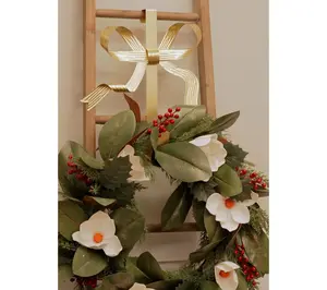 Metallic Bow Holiday Wreath Hanger by Kim Gravel