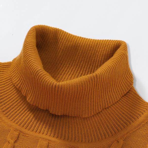 Men's Turtleneck Warm Sweater, Vintage Cable Knit Style, Thickened Winter & Autumn Knitwear with Locking Temperature Technology, Stylish Texture, Suitable for Office Workers and Everyday Street Style, Versatile Innerwear