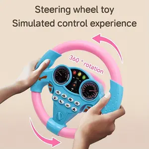 Acquire This Mock Steering Wheel Designed for Children! It Features a Full 360° Rotation, a Suction Cup Base for Stability, And Various Sound Effects for Added Enjoyment. an Ideal Toy for Imaginative Play That Offers a Realistic Driving Experience.