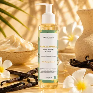 Vanilla Light Weight Body Oil 150g - Silky Blend of Sunflower Coconut & Almond Oils for Soft Radiant Skin