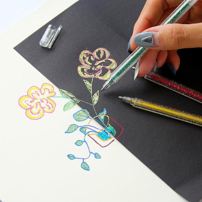 [Flash Sale] Grabie Dual Tone Iridescent Glitter Gel Ink Pens - 12/18 Vibrant Colors for Lettering, Coloring Books, Scrapbooking, Planner and More colorful pens, crafts, drawing, design Art Markers Set, gift for valentines's day