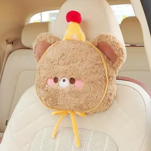 Cute Cartoon Chicken Car Headrest Pillow, Memory Foam Neck Cushion, Soft Plush Car Seat Accessory for Women & Girls
