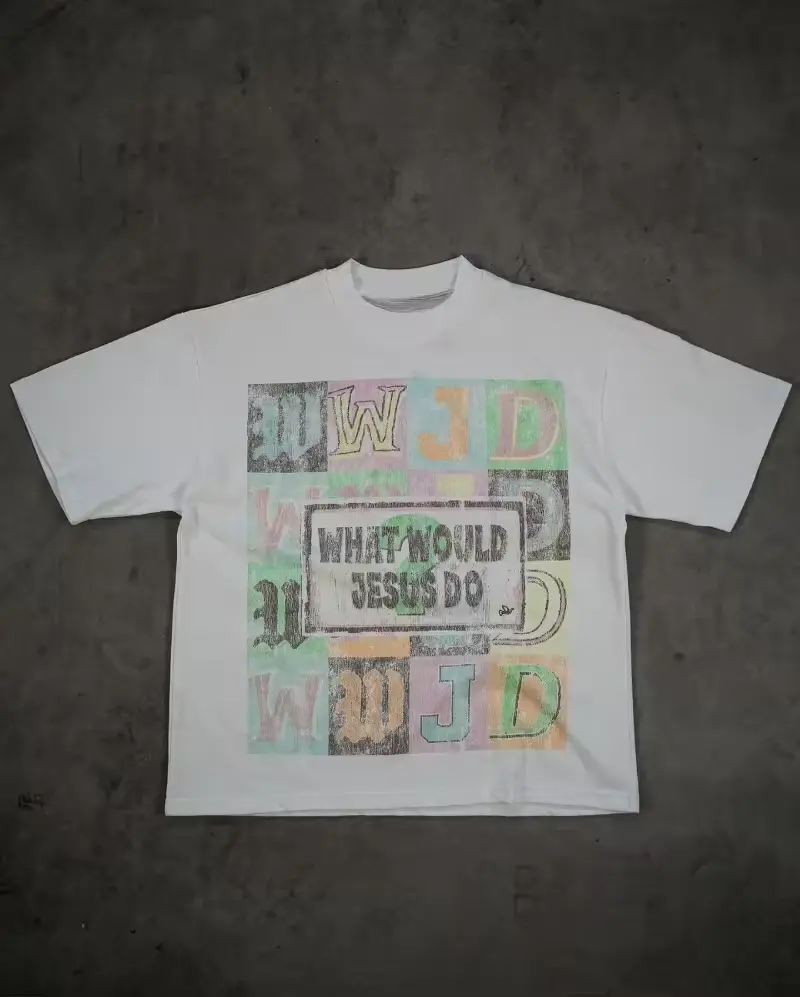 [Sale off up to 50%] WWJD Retro Faith T-Shirt – What Would Jesus Do - Vintage Christian Graphic Tee – Bold 90s Streetwear Style for Believers – Unisex Religious Apparel Casual Cotton