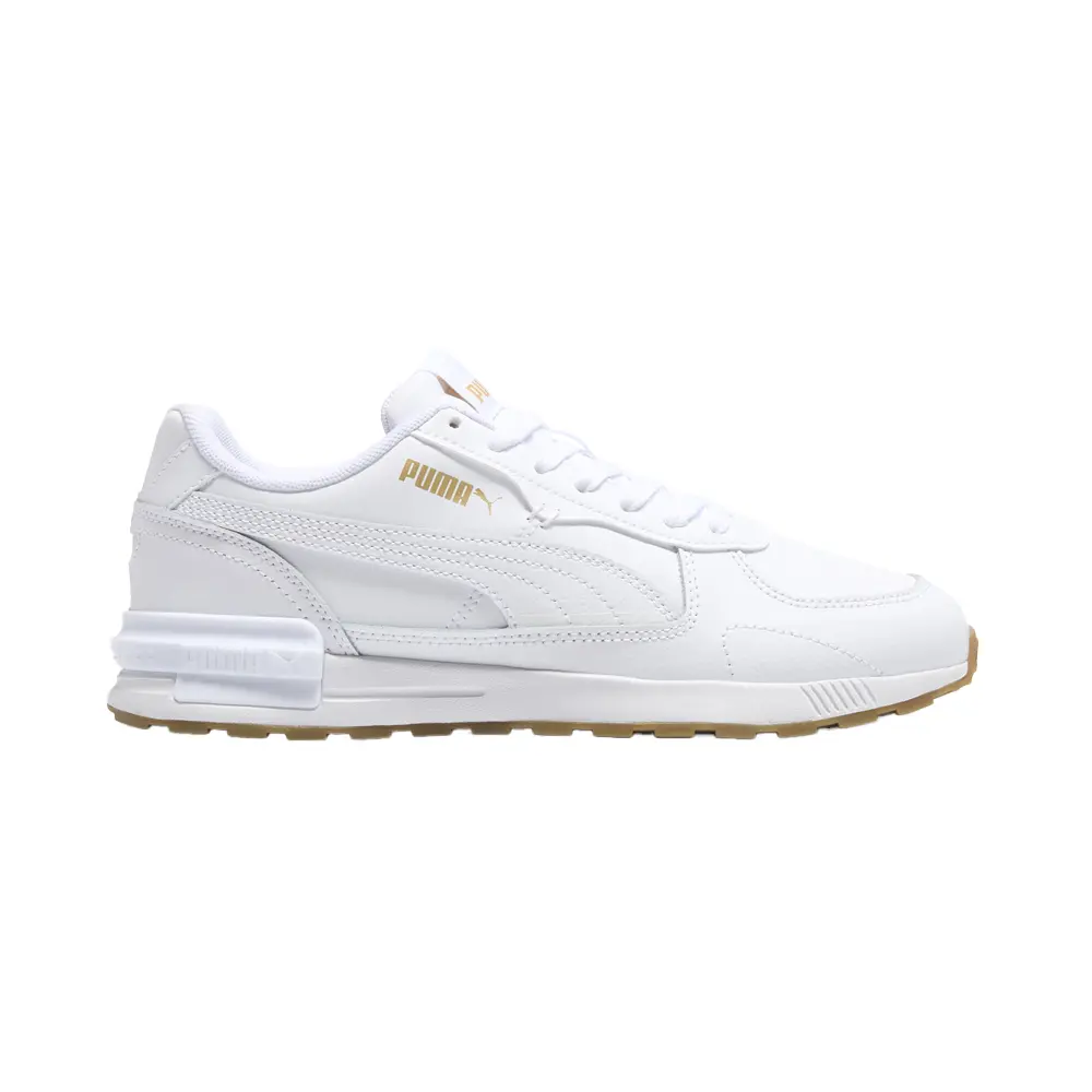 PUMA Womens Graviton Leather Lace Up Sneakers Shoes Casual - White