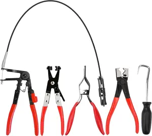 5pcs Hose Clamp Pliers，Wire Long Reach Hose Clamp Tool Set Fuel Oil Water Hose Auto Tools