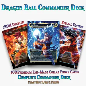 Dragon Ball MTG Proxy Commander Deck - 115+ Pcs Saiyan Warrior Set