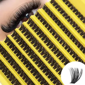 Large-capacity eyelash clusters, Curl cluster lashes, reusable personal eyelashes with a natural appearance, DIY eyelash extension kit for clusters, soft and comfortable (8-16mm mixed set), suitable for beginners, False eyelashes