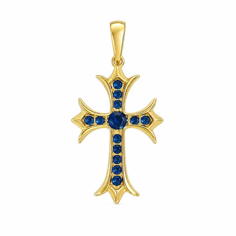 Blue Mini Cross Pendant