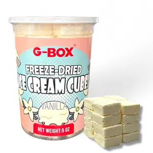 G-BOX Freeze Dried Ice Cream Cubes Vanilla 5oz, Crunchy Space-Inspired Snack, Lightweight Camping Food, Sweet Treat for Outdoor Trips, Parties & Halloween Candy