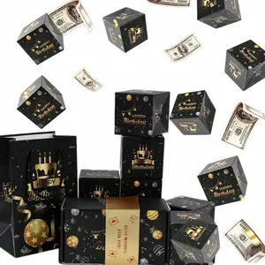 14 creative pop-up birthday gift boxes -12 high elastic DIY pop-up folding bouncing explosion gift boxes - suitable for women, men, best friends, girlfriends, wives, sisters, very suitable for the mysterious surprise atmosphere of party gifts