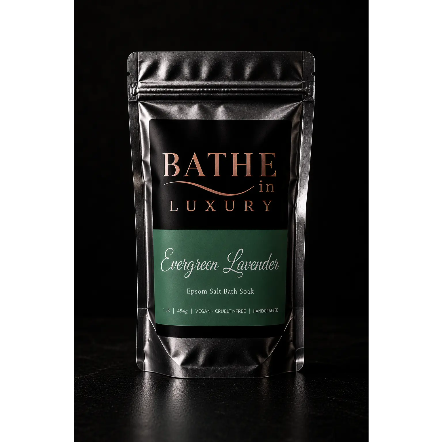 Evergreen Lavender Epsom Salt, Handcrafted Body Care Product with Calming Evening Scent for Stress Relief, Magnesium Salt, Soak 20 Min, Bathe In Luxury, Herbal, Fragrance, Scented, 454G, 1 Lb