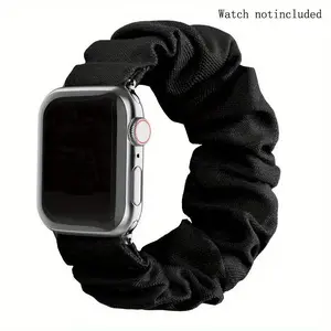 Scrunchie Shaped Watch Band (Only Band), Elastic Ruched Watch Band for Women, Fashion Replacement Watch Band for Apple Watch Series 8 7 6 5 4 3 2 1 SE, Smart Watch Accessories