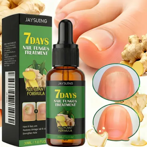 Jaysuing 7-Day Antifungal Nail Repair Serum - Single Bottle Nail Care Treatment Oil, Ginger Formula for Toe & Fingernail Peeling Fix, Moisture Boost, Whitening, Softening & Growth Support (Multi-Size Options)