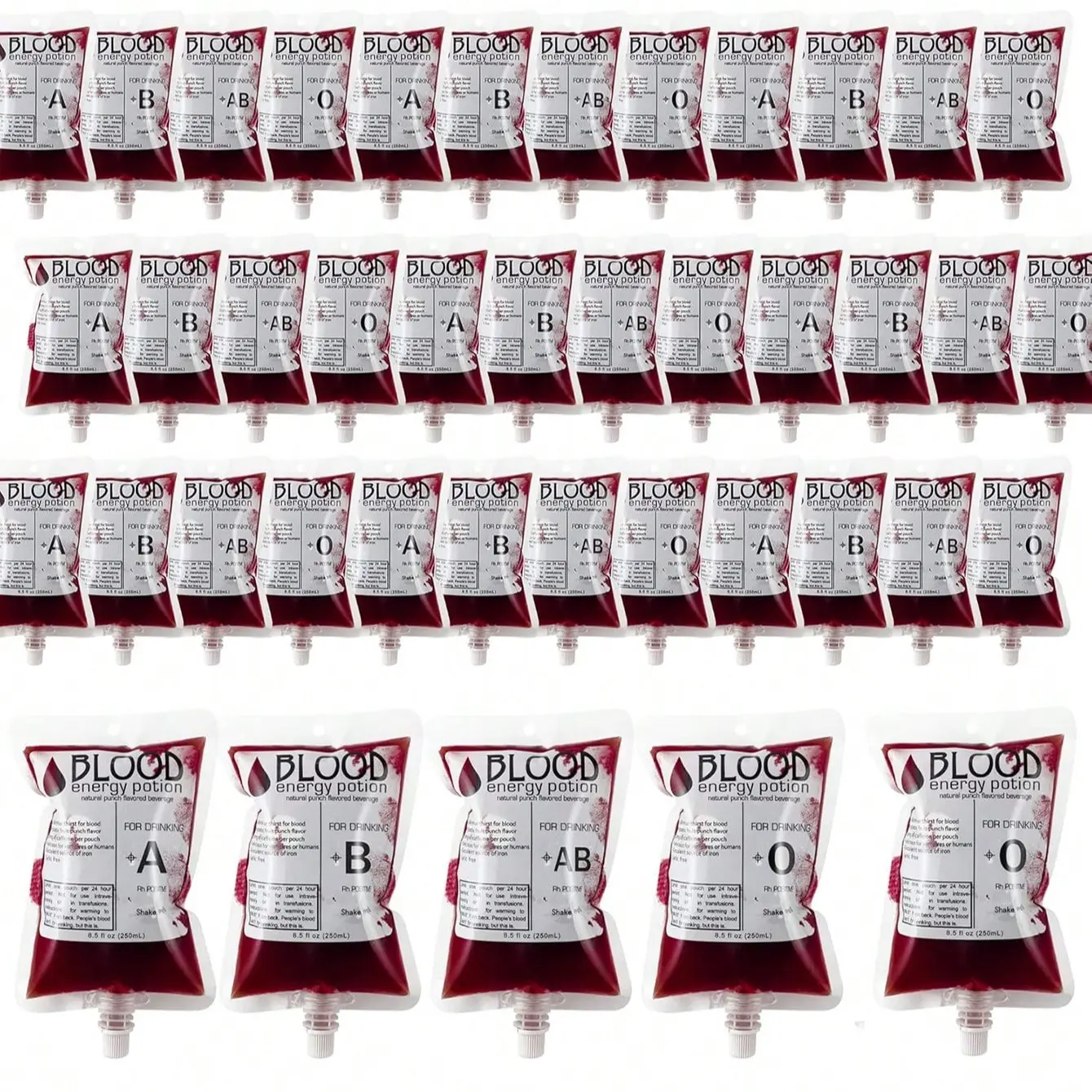 [Hot Selling]Halloween Party Blood Bags Set, 5/10/20/50 Pack Iv Blood Bag Props, Vampire Hospital Zombie Theme Drink Containers, Halloween Decorations Goodie Bag Stuffers, Party Favors Assortment, Party Favor Packs