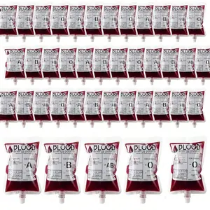 【Hot Selling】Halloween Party Blood Bags Set, 5/10/20/50 Pack Iv Blood Bag Props, Vampire Hospital Zombie Theme Drink Containers, Halloween Decorations Goodie Bag Stuffers