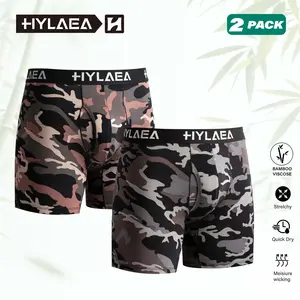 HYLAEA Men’s Bamboo Fiber Boxer Briefs – Anti-Chafing, Breathable, Moisture-Wicking, Long-Leg Comfort 🩲