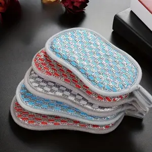 5pcs of Red/Blue Double-Sided Kitchen Cloths for Household Use, Suitable for Scrubbing Pots, Dishes, And Absorbing Grease.