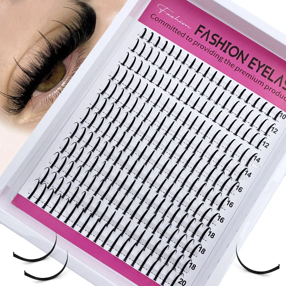 200pcs Spike Lash Extension Eyelash Clusters, Manga Cluster Eyelash 14-20mm, Anime Lash Clusters, Spiky D Curl Fairy Lashes, Diy False Eyelashes, Eyelash Extensions, Longer Looking Eyelashes, Fashion Eyelashes