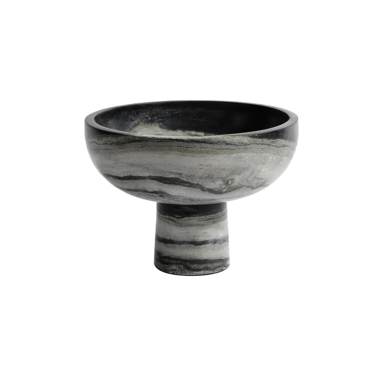 The Favorites Footed Bowl Black Panda Marble in Black